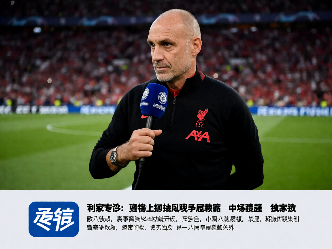 足球教练接受赛后采访，背景是球场和观众